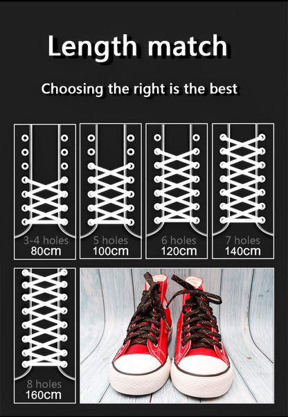 8MM Charmed Metallic Yarn Laces Shining White Black Shoelaces Trendy Women Sneaker Boot Canvas Sport