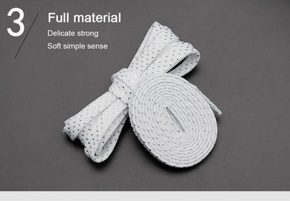 8MM Pretty Shoe Accessories White Black Flat Type Shoelaces Top Quality Metallic Yarn Laces For