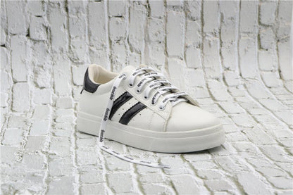 7MM Saint Side White Black Letter Flat Type Waist Laces Men Women Sneaker Ropes Boots Canvas Casual