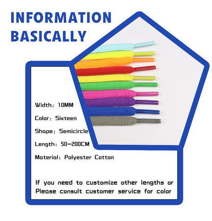 8.5MM Red Gray Purple Pink Solid Colors Oval Shape Wide Shoelaces 1Pair Ropes Suit For Trendy