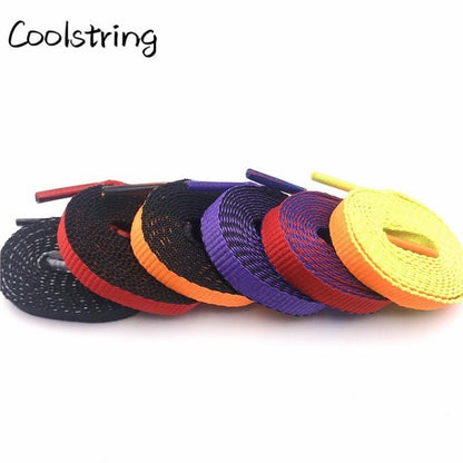 Jumpman Flat 8mm Combo Two Color Connect Reversible Shoelaces Bicolor Polyester Shoe Strings Laces
