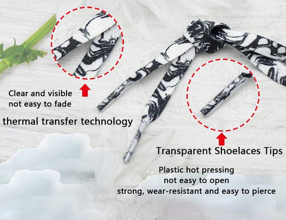 8MM Flat Type Shoe Accessories Wide Canvas Ropes Top Waist Laces Sneakers Women Men Black White Easy