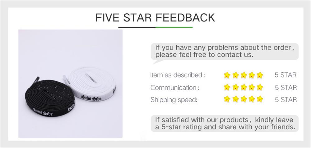 7MM Saint Side White Black Letter Flat Type Waist Laces Men Women Sneaker Ropes Boots Canvas Casual