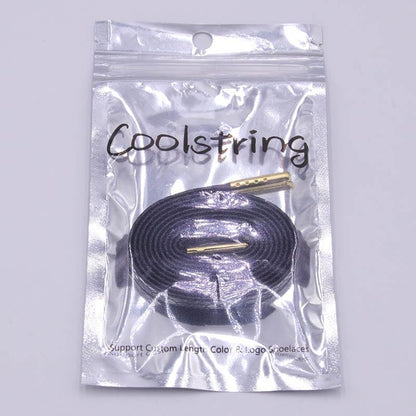 6 Colors Flat Snakeskin Snake Shoe Laces Luxury PU Leather LE ShoeLaces With Gold Metal Aglets For