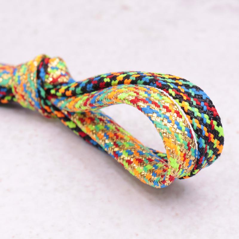 7MM Metallic Yarn Colorful Laces Black Blue Yellow Polyester Shoelaces Sneaker Boot Canvas Trendy