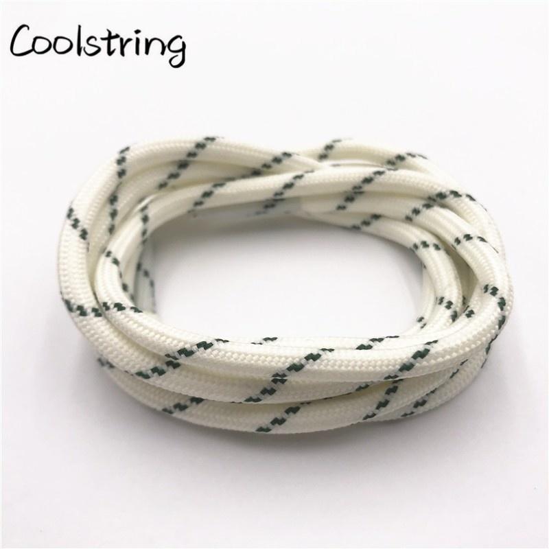 Round Striped Rope Laces Beige White Bootlaces Polyester Shoelace Shoestring For Roller Skates