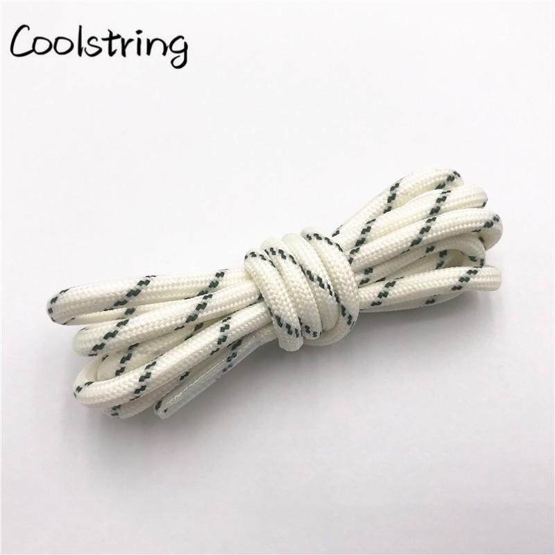 Round Striped Rope Laces Beige White Bootlaces Polyester Shoelace Shoestring For Roller Skates
