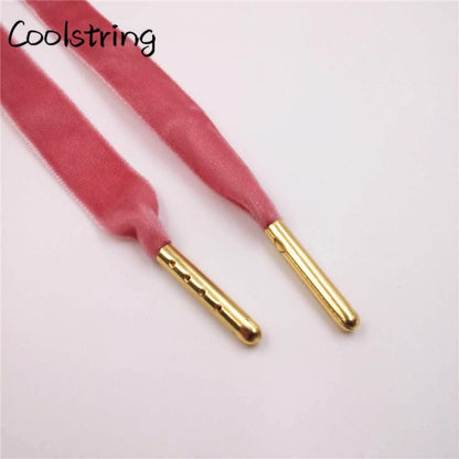 60-180cm Length 1.27 Cm Width Velvet Surface Shoelaces Women Men Black White Colorful Sports Casual