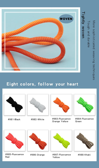Spiral Pattern Colours Lively 4.5MM Outdoor Sport Shoelaces Green Yellow Orange Luxury Sneaker