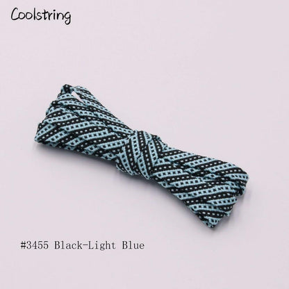 0.7cm Outdoor Trainer Shoestring Exclusive Polyester Flat Twill Checkered Laces Sneakers Replacement