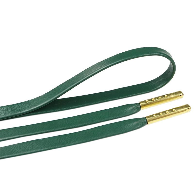 Green Blue Purple Vigorous Youth Shoe Lace 7MM Student Leather Shoelace Premium Cord With Metal