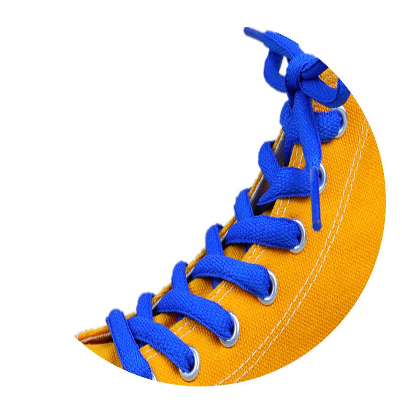 Shoe Accessories 8.5MM Oval Hiking Boots Ropes Canvas Flexible Wide Laces Blue Purple Pink Solid