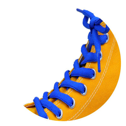 Shoe Accessories 8.5MM Oval Hiking Boots Ropes Canvas Flexible Wide Laces Blue Purple Pink Solid