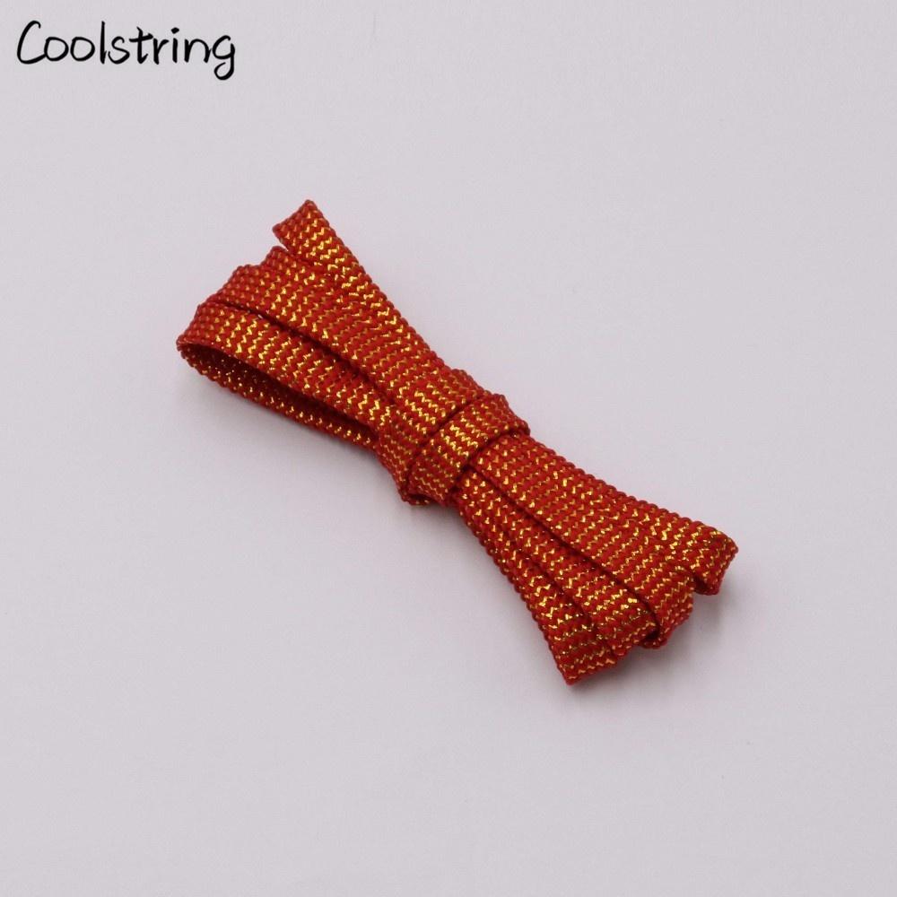 Cool 0.7cm Two Colors Mixed Shiny Gold And Silver Thread Sport Sneakers Flat Shoelaces Bootlaces