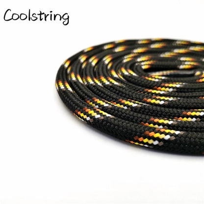 6mm Thick Round Rope Shoelaces Boots Outdoor Sport Casual Round Shoe Lace Colorful Black Drawstring