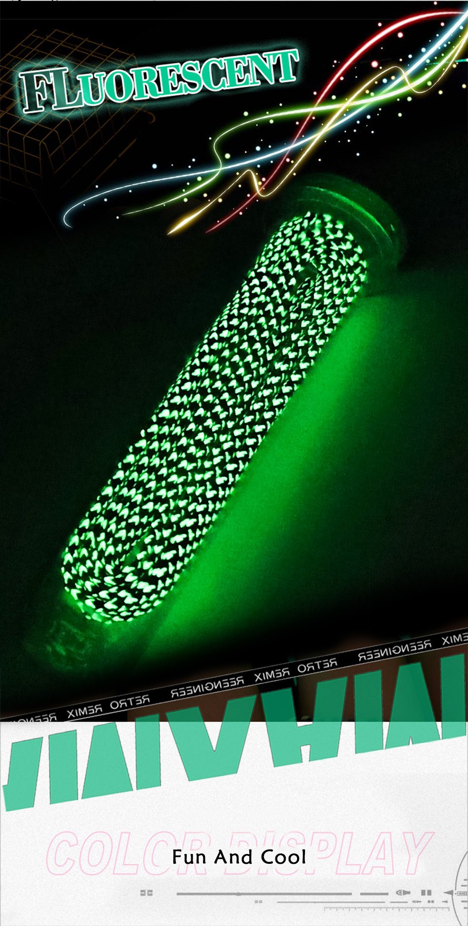 7MM Pro Bright Luminous Lace Flat Shape Neon Shoelace Nice Glow In Dark For Trendy Youth Street