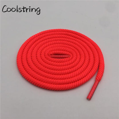 Bright Color 5mm Spiral Round Polyester Shoelaces novelty Sports Bootlaces For Mountaineering
