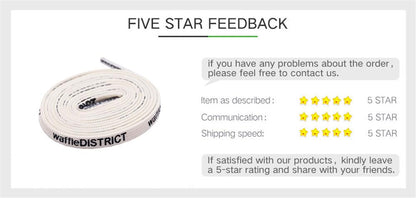 7mm Beige Black "waffleDISTRICT" Letter Printing Shoelaces Unisex Canvas Sneakers Universal Cordens