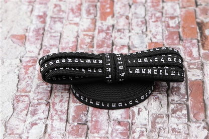 7MM Shoe Accessory Silk Screen Printing Belt Flat Canvas Strings Boots White Black 350 700 ShoeLaces