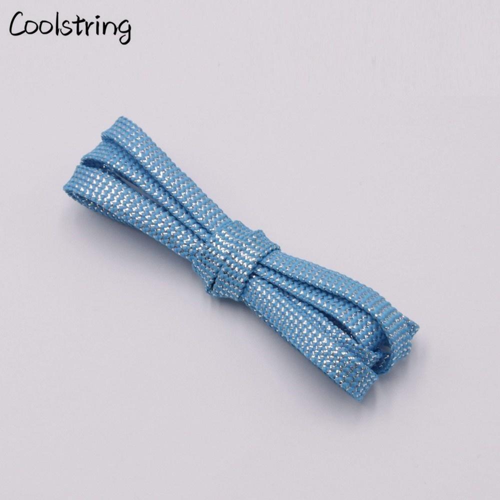 Cool 0.7cm Two Colors Mixed Shiny Gold And Silver Thread Sport Sneakers Flat Shoelaces Bootlaces