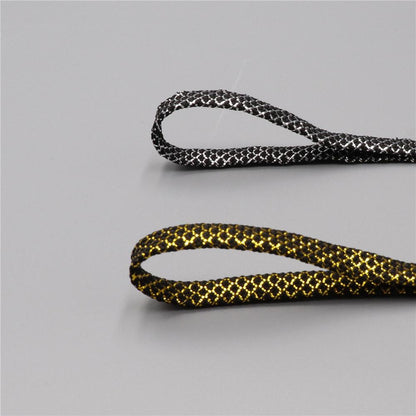 8MM A Pair Shoe Accessories Cheaper Metallic Yarn Shining Shoelaces Rough Texture For Business Men