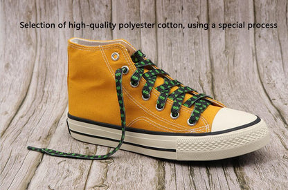 8MM Flat Canvas Polyester Cotton Laces Black-Green Dollar Heat Transfer Printing Pattern Top Ropes