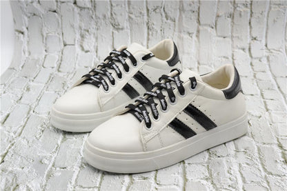 7MM Saint Side White Black Letter Flat Type Waist Laces Men Women Sneaker Ropes Boots Canvas Casual