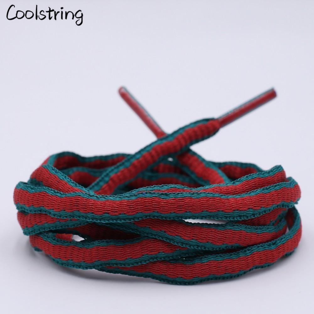 6mm Oval Plastic Tips Two-tone Shoestrings Green Red Polyester Shoelace Semi circular Sports Laces
