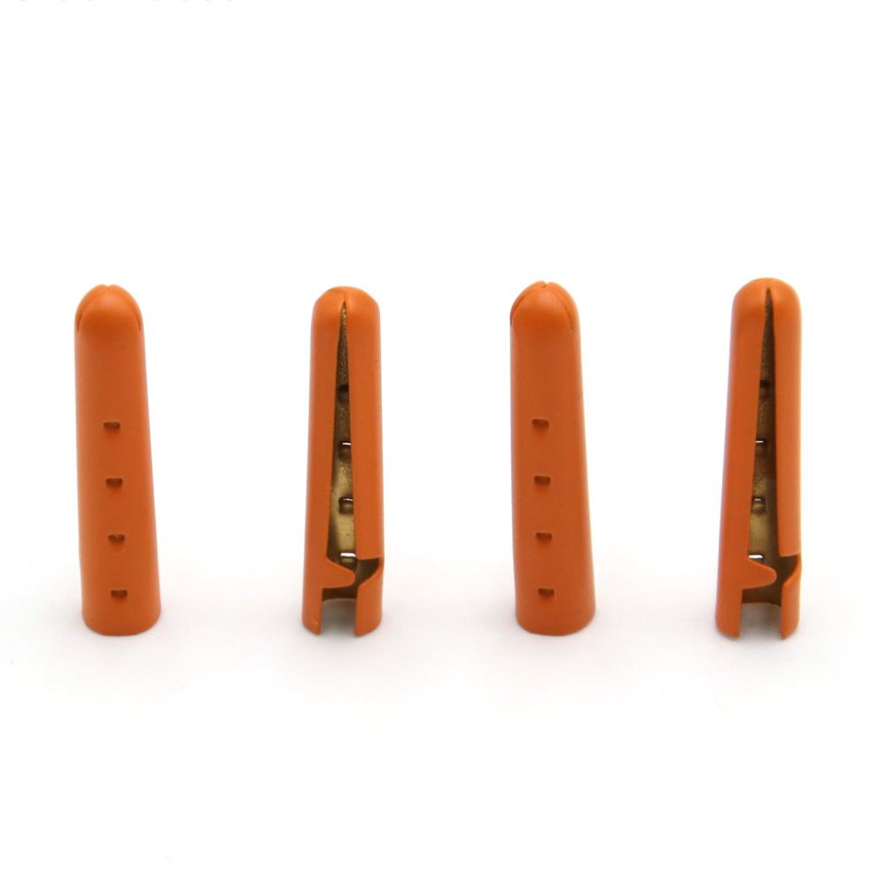 4 Latchet Fluorescent Yellow Orange Painting Metal Tips For Shoelace Drawstring Clothing Hoodie DIY