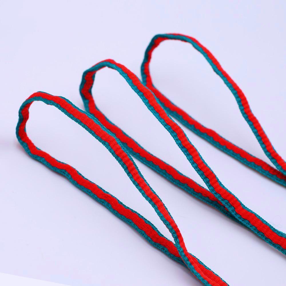 6mm Oval Plastic Tips Two-tone Shoestrings Green Red Polyester Shoelace Semi circular Sports Laces