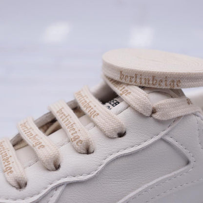 Apricot Flat Printed Lettering Double Polyester Cotton Shoelaces 0.7cm Wide  Air Force 1 Custom Shoelaces No Minimum