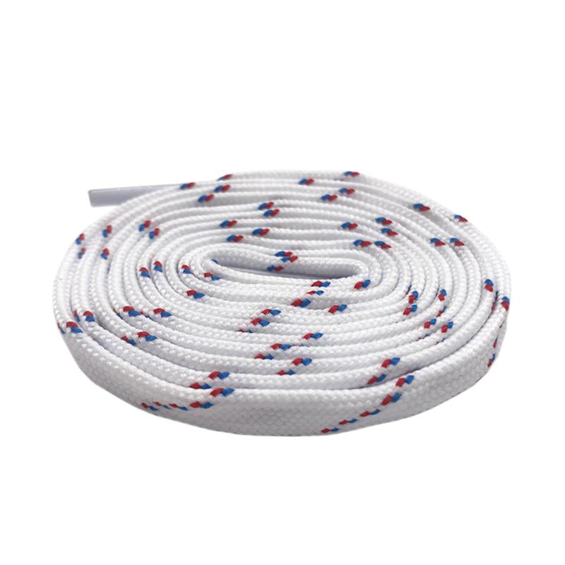 Best Shoe Accessories 7MM White Shoelaces With Red and Blue Spots Flat Easy Laces Fashion Youth