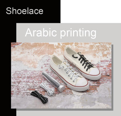 7MM Shoe Accessory Silk Screen Printing Belt Flat Canvas Strings Boots White Black 350 700 ShoeLaces