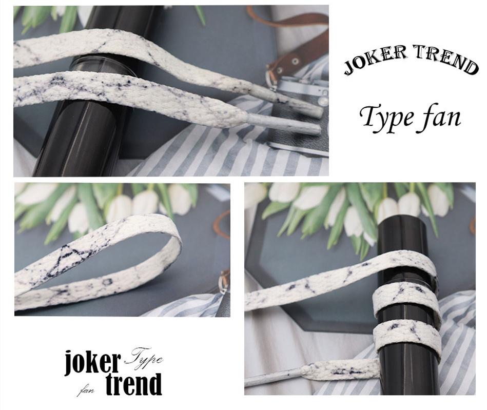 8MM White Black Glacier Frozen Stone Textur Shoelaces Unisex For Zapatillas Mujer Flat Perfect Shoe