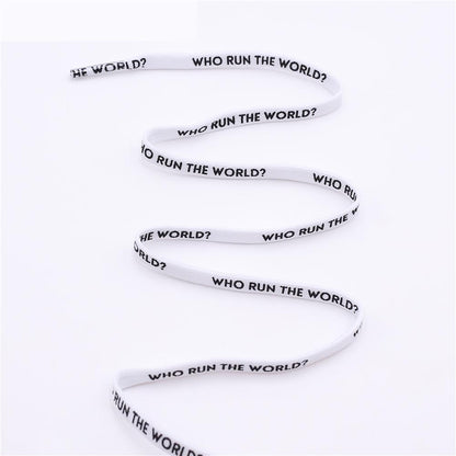 7MM Shoe Accessories Silk Screen Letter Printing Basketball Canvas Boots Falt Laces Lady Charmed