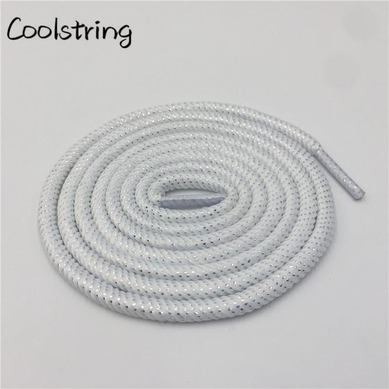 Round Spiral Pattern Shoelaces Glitter Sparkle Shoestrings Unique Flashing Dress Shoe Laces Metallic