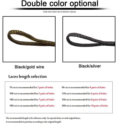 8MM Nice Shoe Accessory Charmed Metallic Yarn Laces Business Women Sneaker Boots Canvas Cords 2021