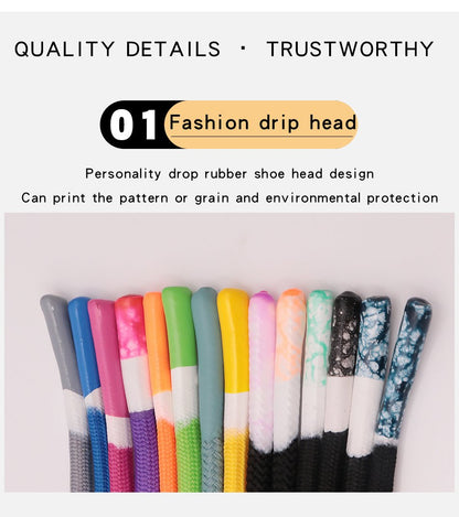 Shoe Accessories 3MM Black Round Shoelaces With Epoxy Full Coverage Laces Head Men Women Sneaker Pro