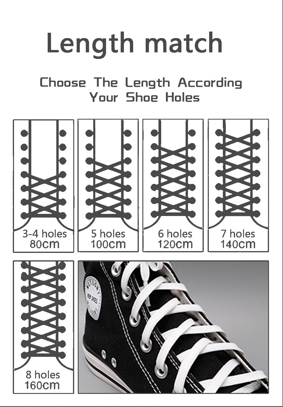 6MM Shoe Accessories White Black Double Layer Polyester Shoelaces Women Sneaker Flat Type Solid