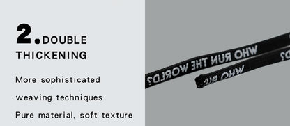 7MM WHO RUN THE WORLD Text Silk Screen Printing Plain Shoelaces White Black Draw Laces Men Women