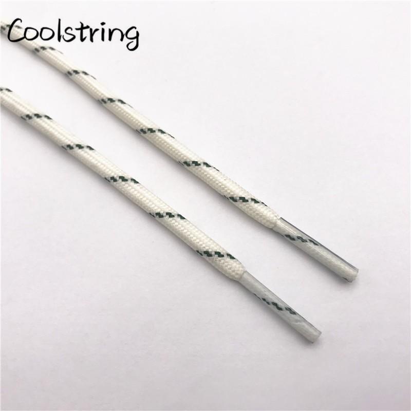 Round Striped Rope Laces Beige White Bootlaces Polyester Shoelace Shoestring For Roller Skates