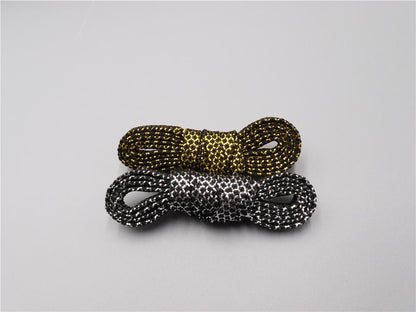 8MM A Pair Shoe Accessories Cheaper Metallic Yarn Shining Shoelaces Rough Texture For Business Men