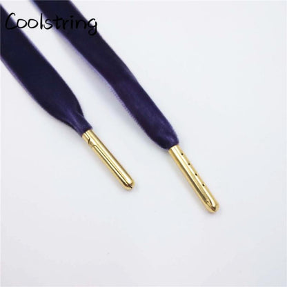 60-180cm Length 1.27 Cm Width Velvet Surface Shoelaces Women Men Black White Colorful Sports Casual
