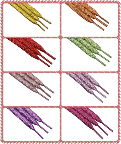 7MM Metallic Yarn Flat Laces Durable Material Making Pretty&Gorgeous Lady Boot Easy Lacets