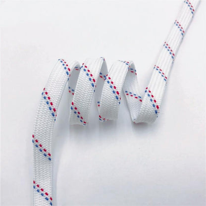 Best Shoe Accessories 7MM White Shoelaces With Red and Blue Spots Flat Easy Laces Fashion Youth