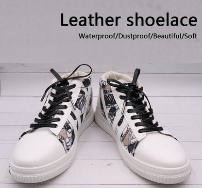 7MM Shoe Accessories Exquisite Quality PU Leather Shoelaces For Custom Cords Bulk Lace Order Drop