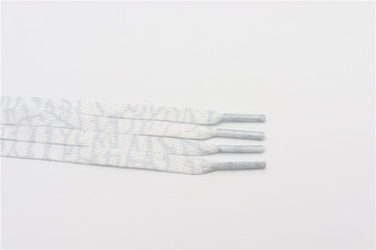 8MM Marble Pattern Heat Transfer Printing Shoelaces Grey White Flat Canvas Shoe Cords Men Women