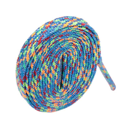 7MM Metallic Yarn Colorful Laces Black Blue Yellow Polyester Shoelaces Sneaker Boot Canvas Trendy