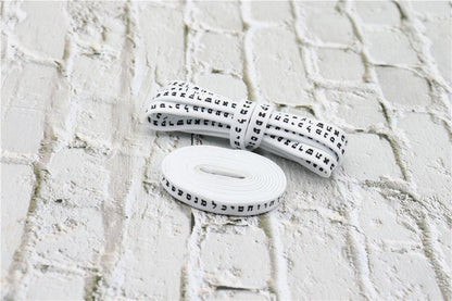 7MM Shoe Accessory Silk Screen Printing Belt Flat Canvas Strings Boots White Black 350 700 ShoeLaces