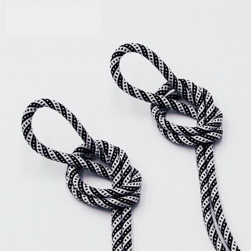 5MM Round Cords Spiral Plaid Polyester Shoelaces For Adult&Kid Men Women Sneaker 2021 Outdoor Sports